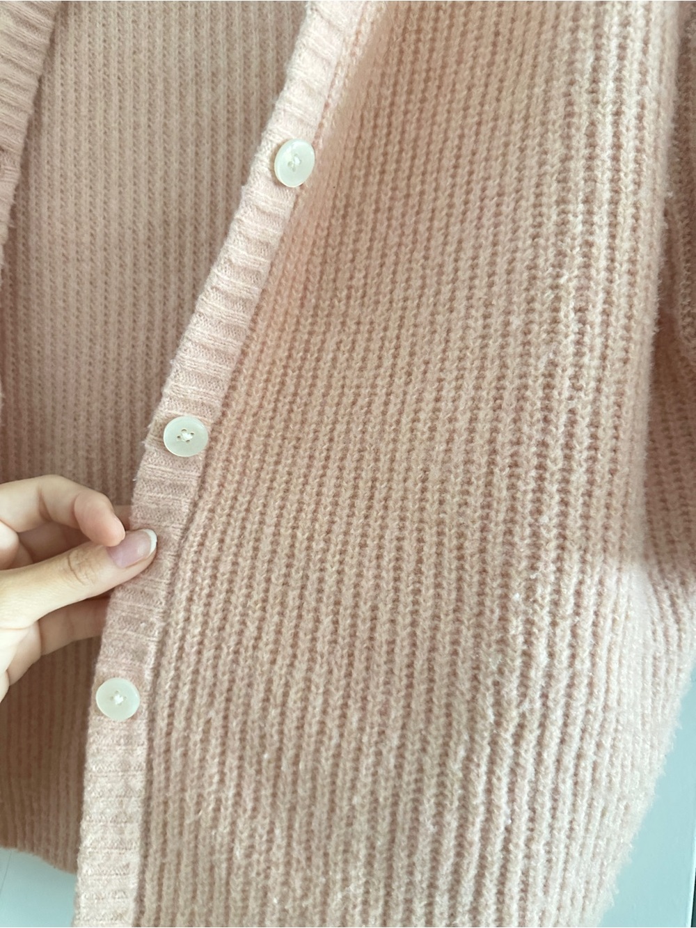 Aerie Unreal Short Sleeve Cardigan, Medium, Dusty Pink. - Picture 4 of 4